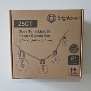 *NWT* Brightown Globe String Light Set – Black – 25ct for Indoor/Outdoor Use